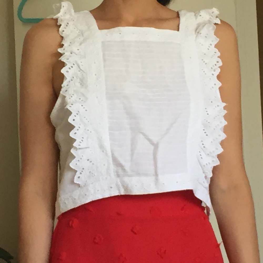 Anthropologie White cotton top